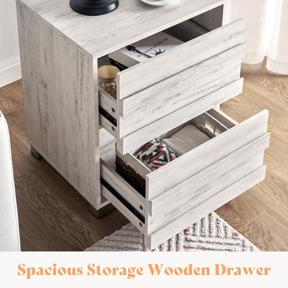 3 Piece Bedroom Set-Q-Distressed White