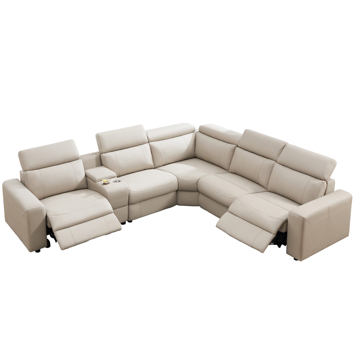 Velouria Electric Reclining Sofa Beige