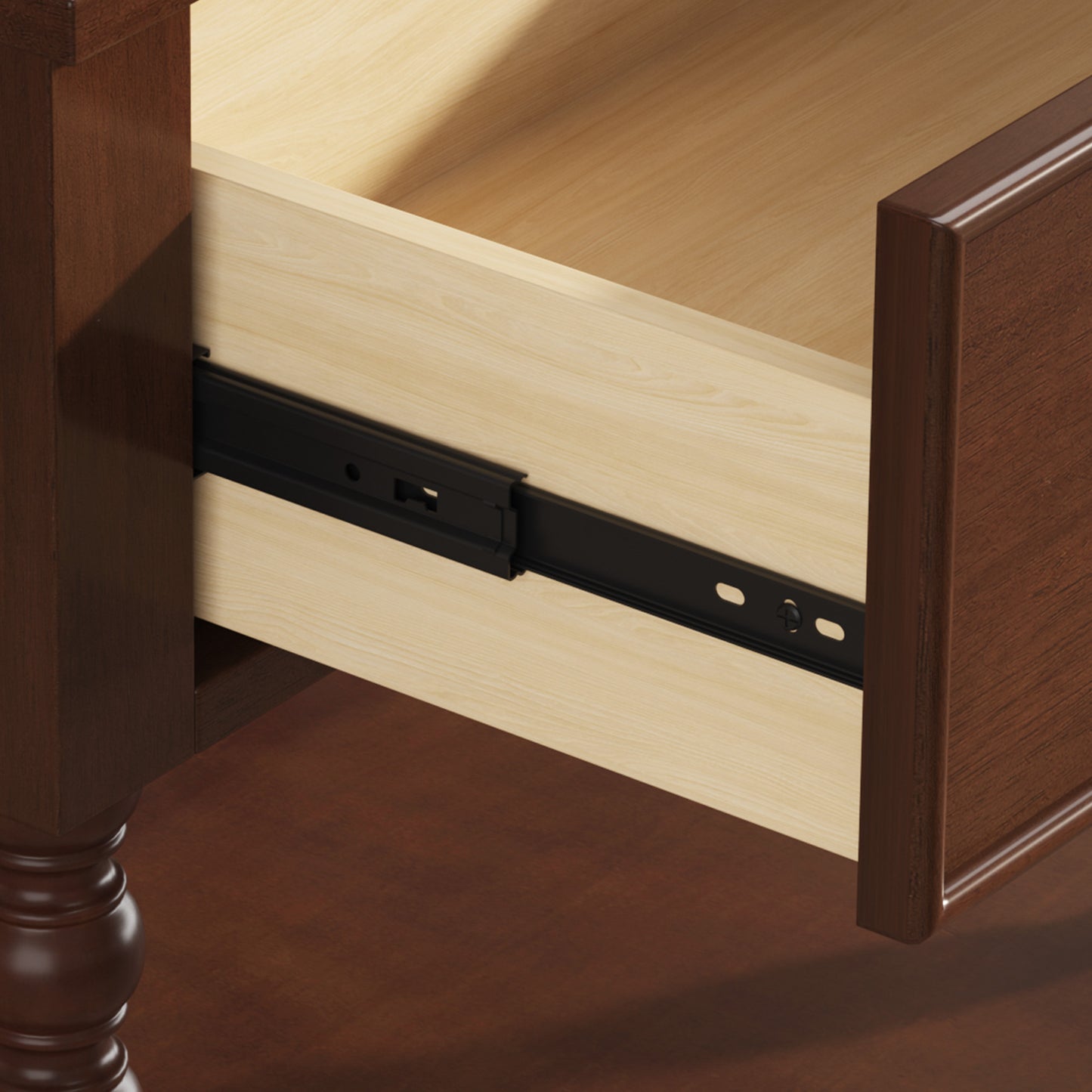 Spindle Solid Wood Nightstand  Dark Walnut / 1PC