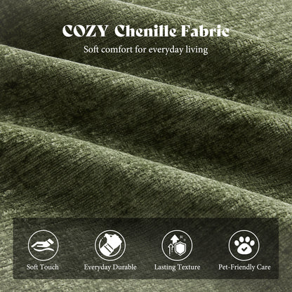 Amerlife Oversized Bean Bag Lounge Chair-Green Chenille