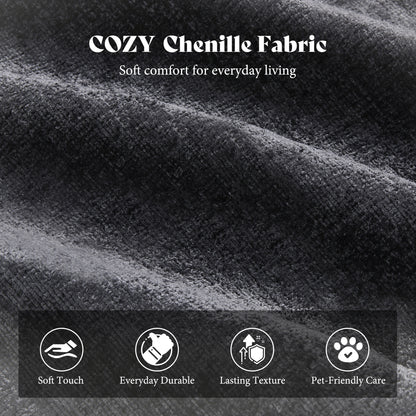 Amerlife Oversized Bean Bag Lounge Chair-Black Chenille