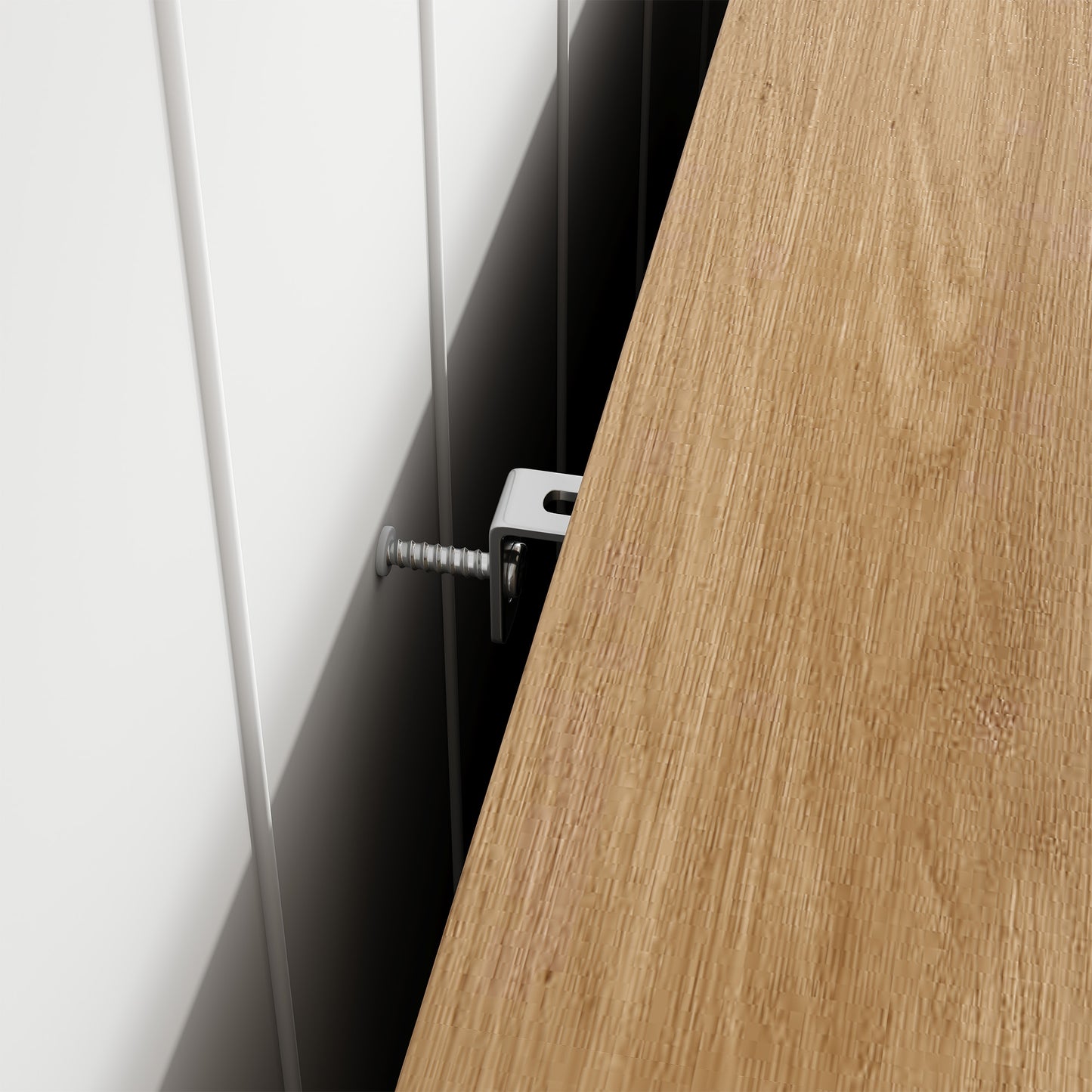 Mold Bar Cabinet with Built-In Fridge  - Natural Wood