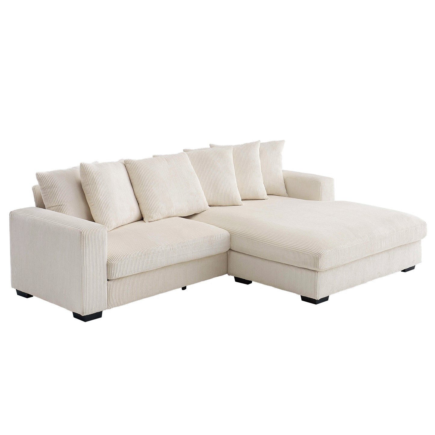 Oversized L-Shaped Cloud Sofa-Beige