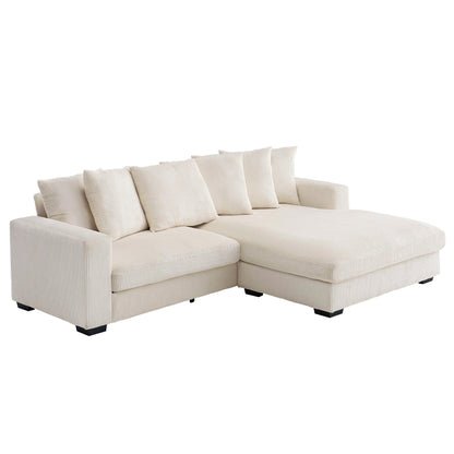 Oversized L-Shaped Cloud Sofa-Beige