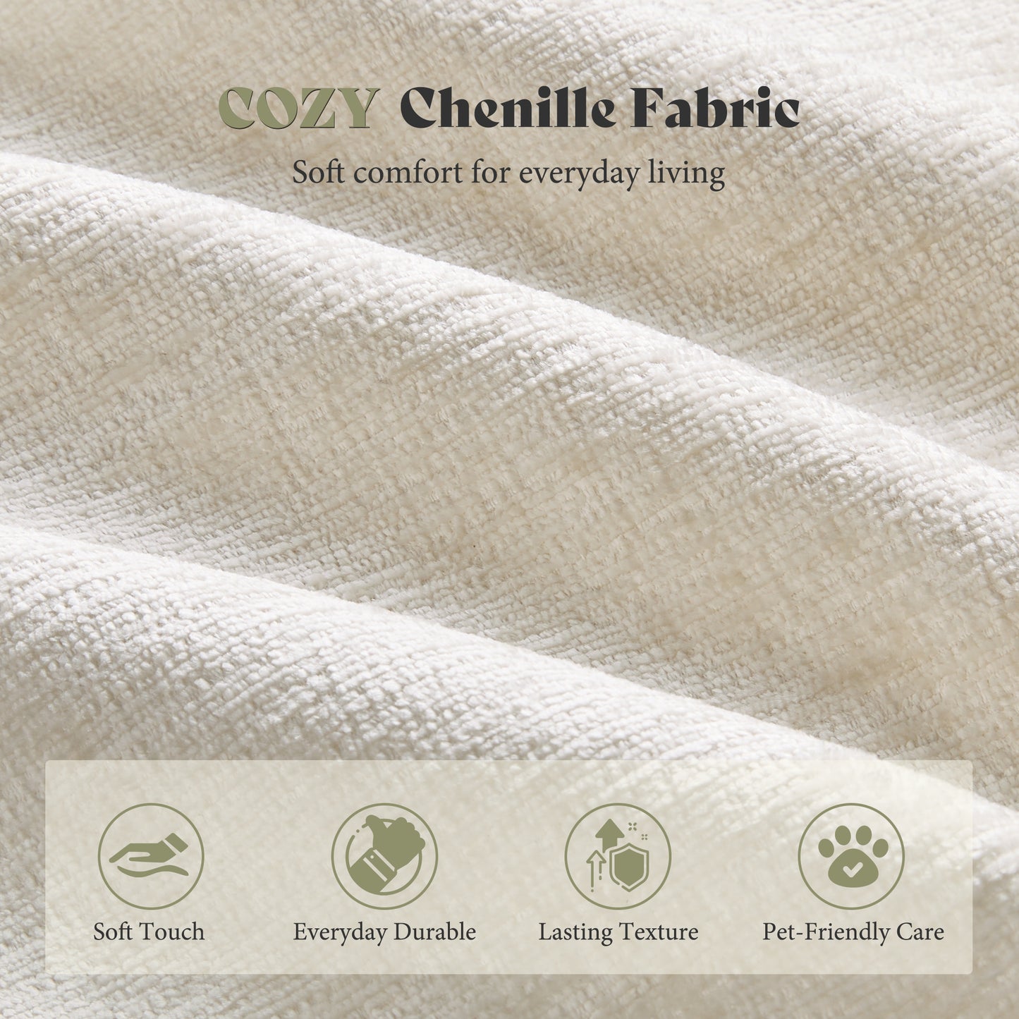 Amerlife Oversized Bean Bag Lounge Chair-Cream Chenille