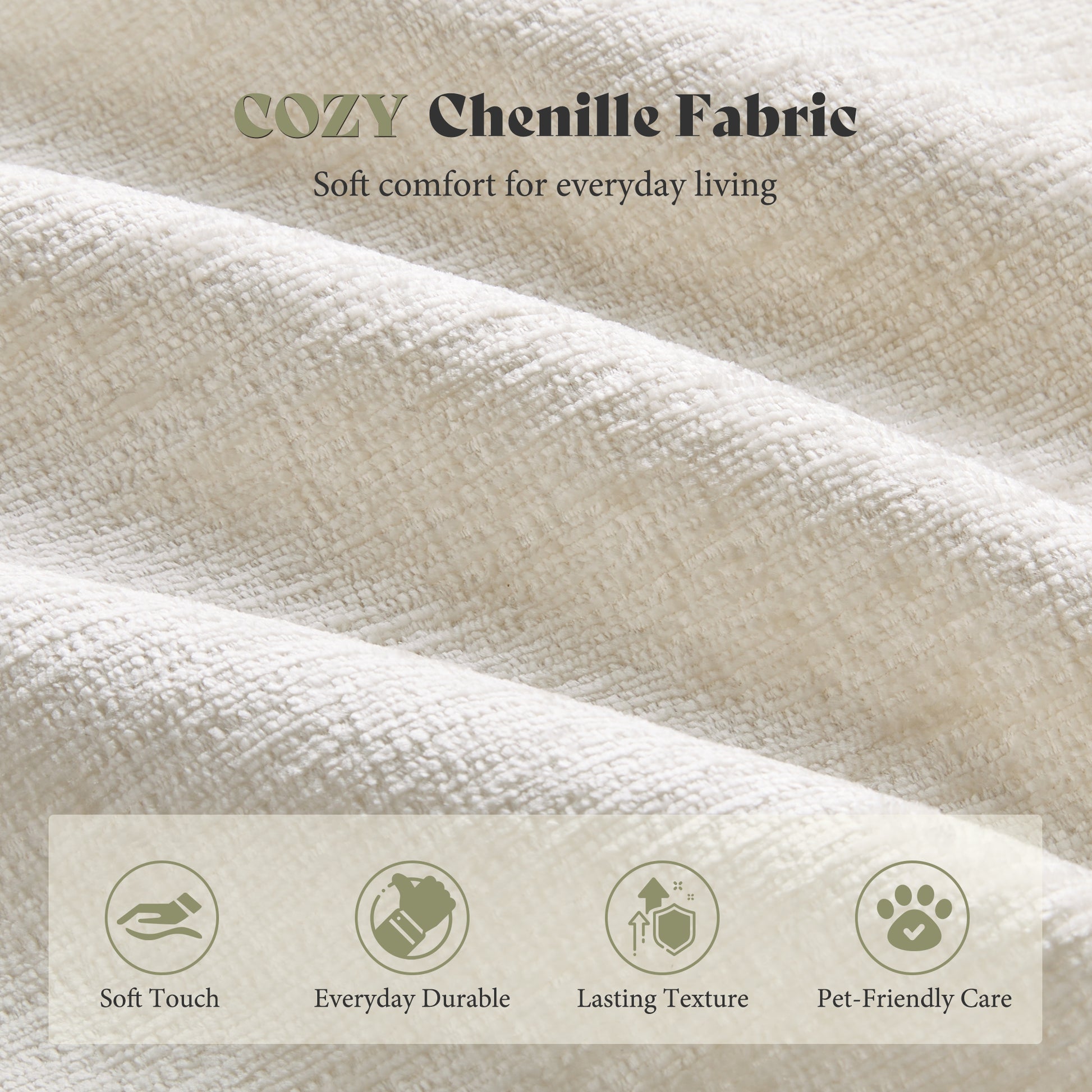 Amerlife Oversized Bean Bag Lounge Chair-Cream Chenille