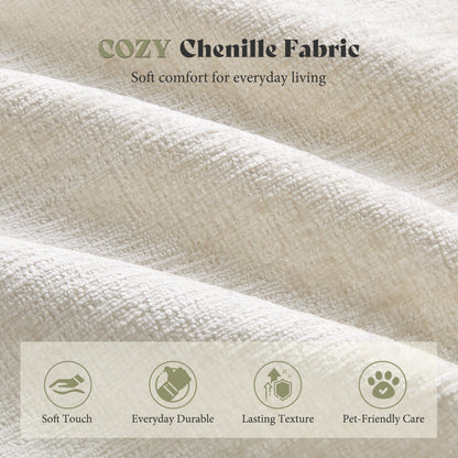 Amerlife Oversized Bean Bag Lounge Chair-Cream Chenille