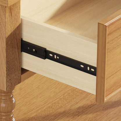 Spindle Solid Wood Nightstand  Natural Wood / 1PC