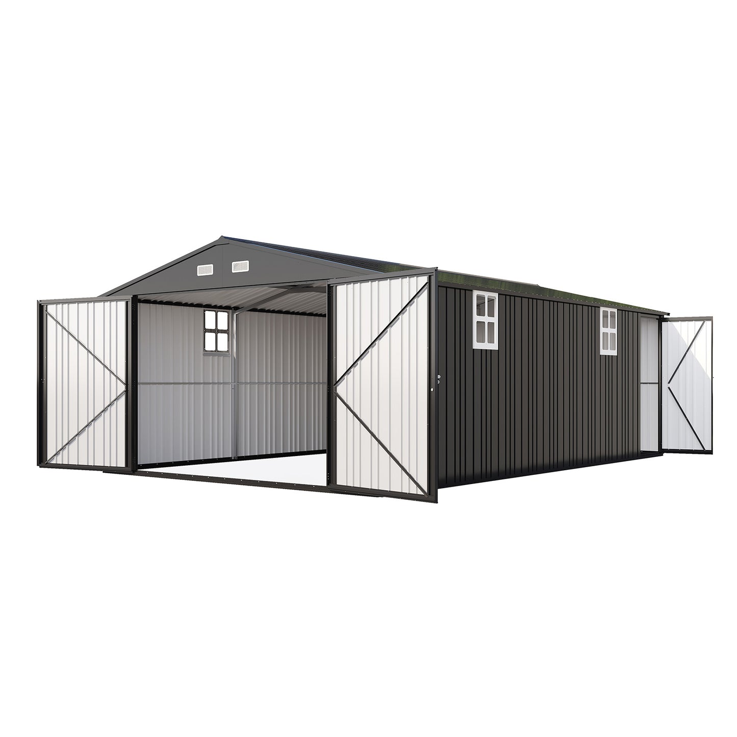 Extra Large Outdoor Metal Garage Shed Amerlife 13x21x8.4 FT 