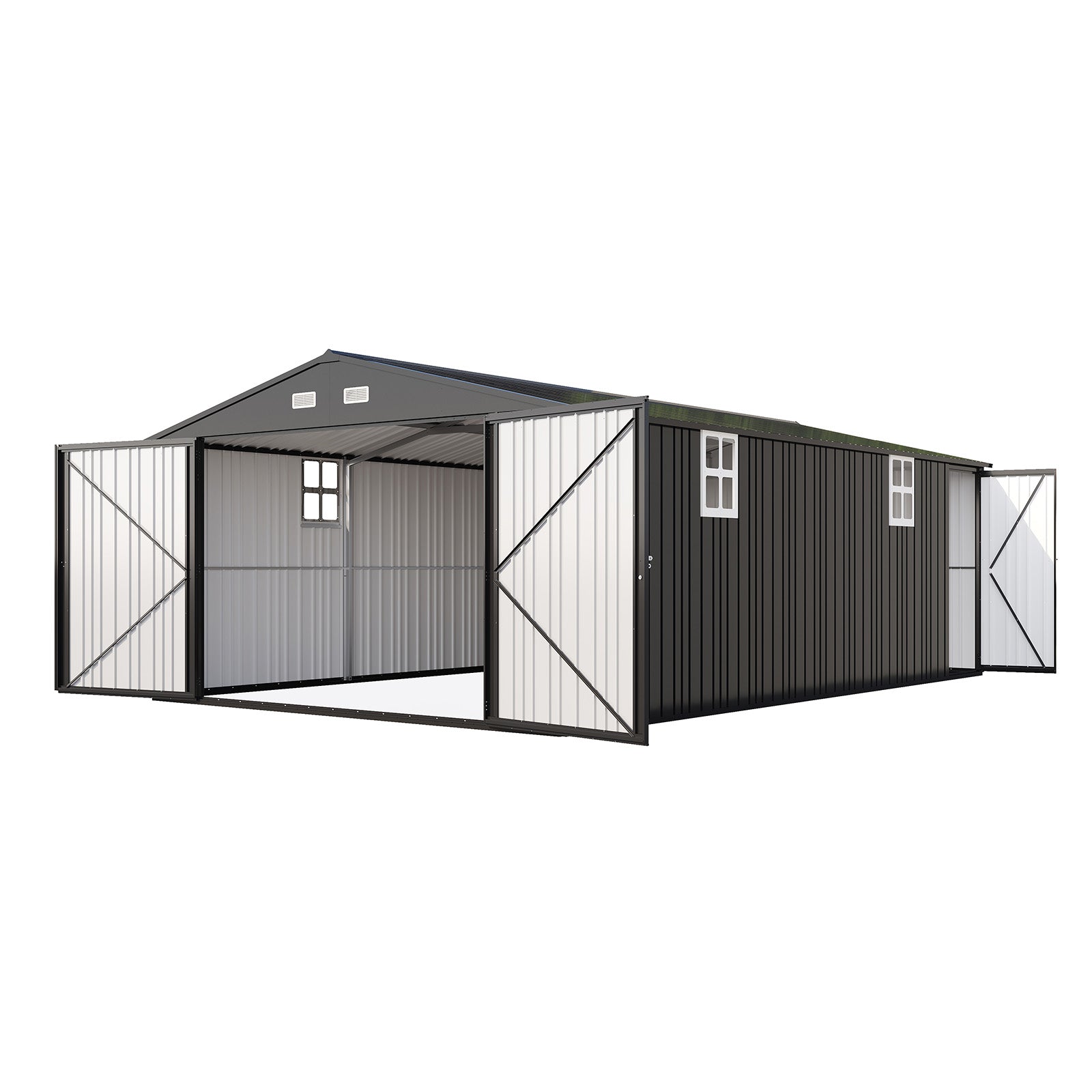 Extra Large Outdoor Metal Garage Shed Amerlife 13x21x8.4 FT 