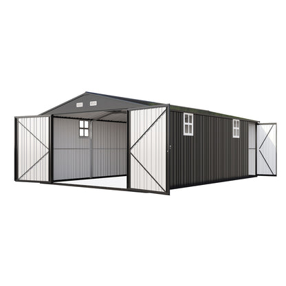 Extra Large Outdoor Metal Garage Shed Amerlife 13x21x8.4 FT 