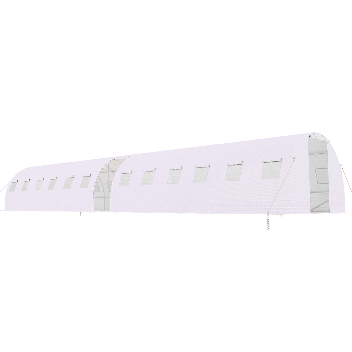 Canopy Large Walk-In Outdoor Greenhouse with Misting System-44x10 FT - Frame NOT Included-White