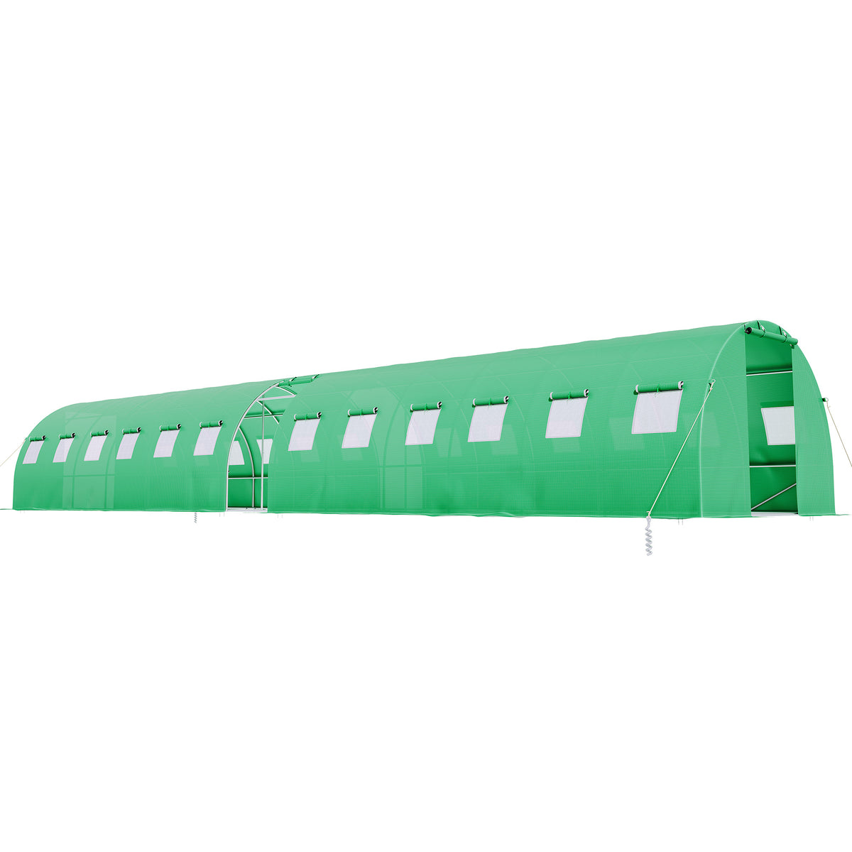 Canopy Large Walk-In Outdoor Greenhouse with Misting System-44x10 FT - Frame NOT Included-Green