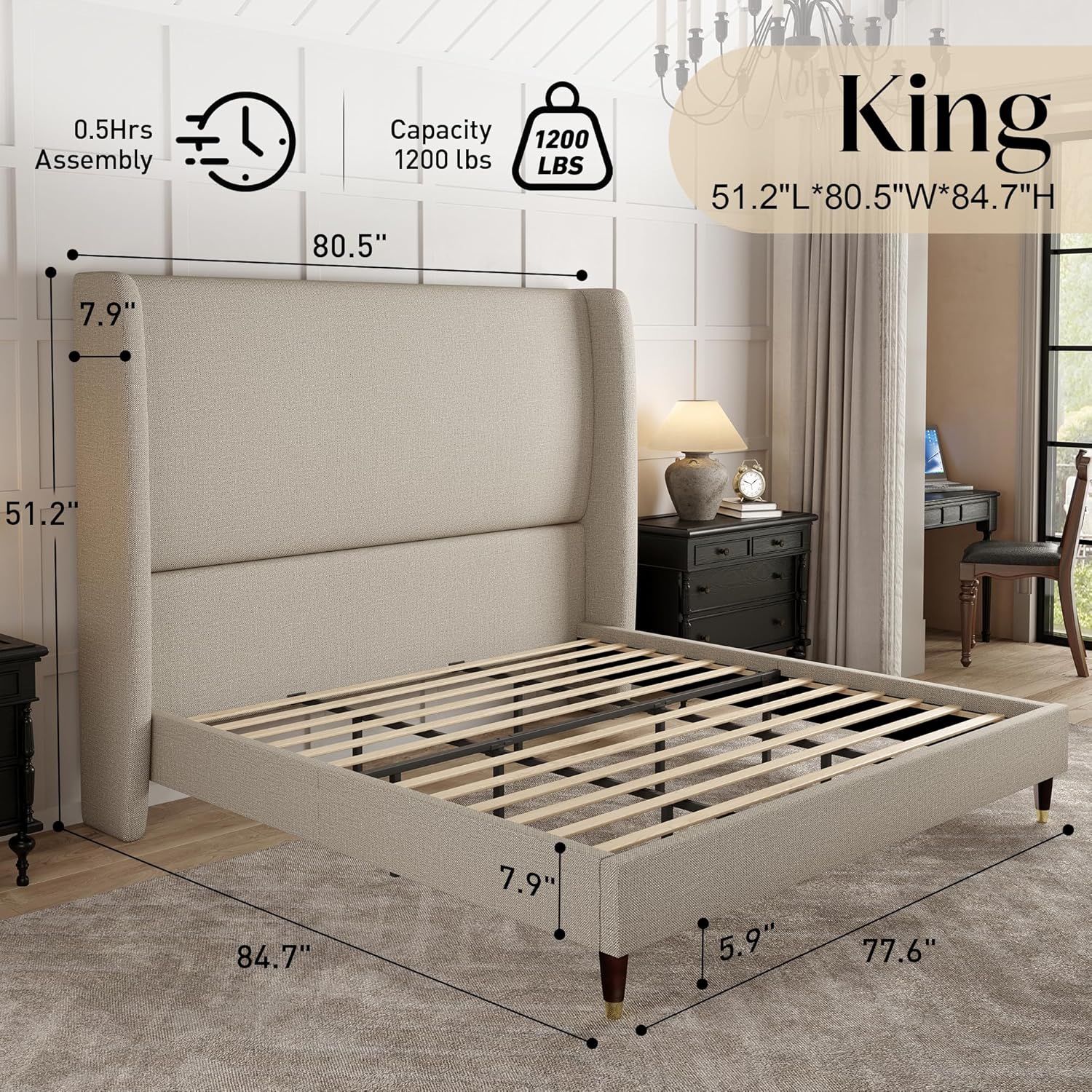 Lanner King Bed Frame Amerlife
