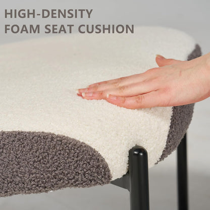 Cocoon Wider Boucle Vanity Chair Amerlife White&grey