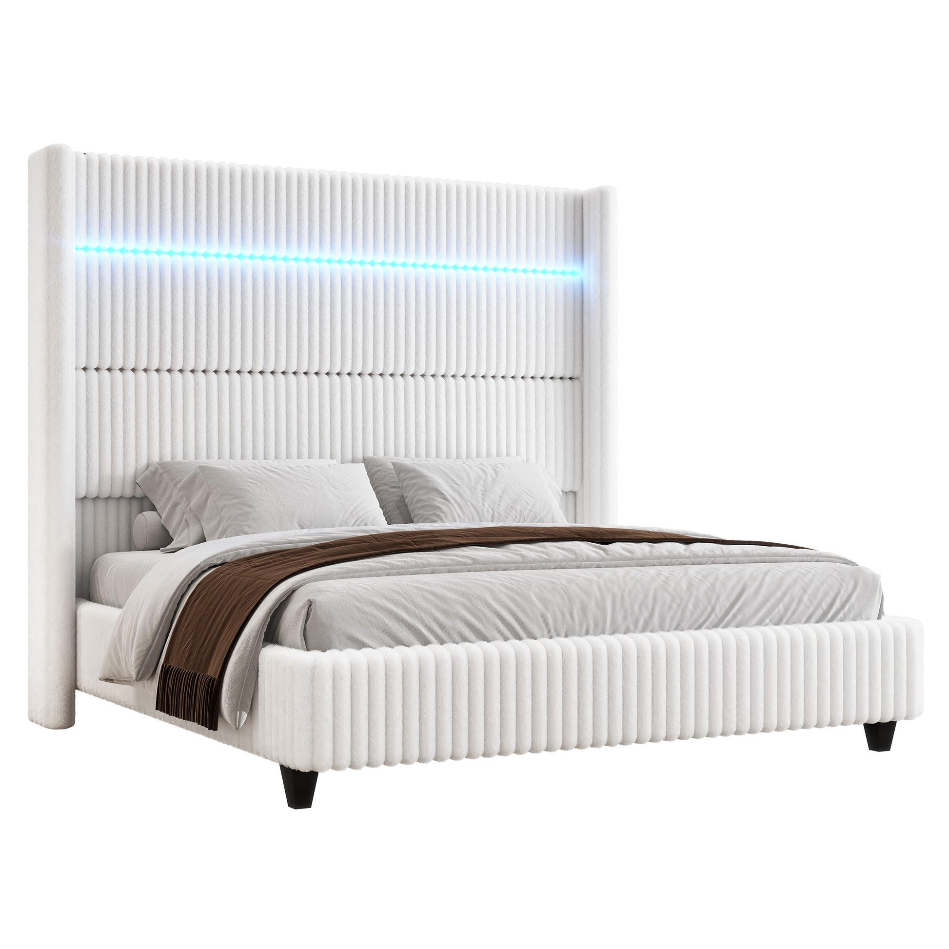 Warren Faux-Fur Bed Frame Amerlife 