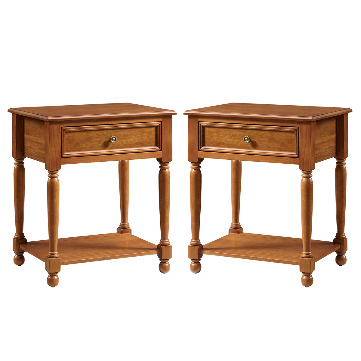Ember Vintage Walnut Nightstand Set-Brown