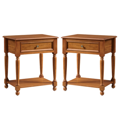 Ember Vintage Walnut Nightstand Set-Brown