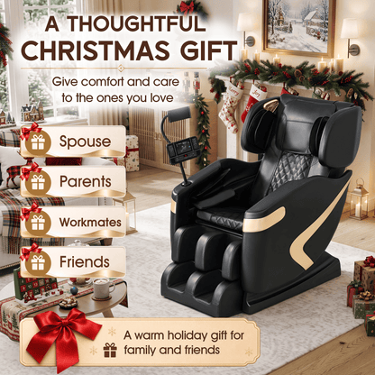 Smart 3D Zero Gravity Massage Chair-Wider Version-Black & Gold