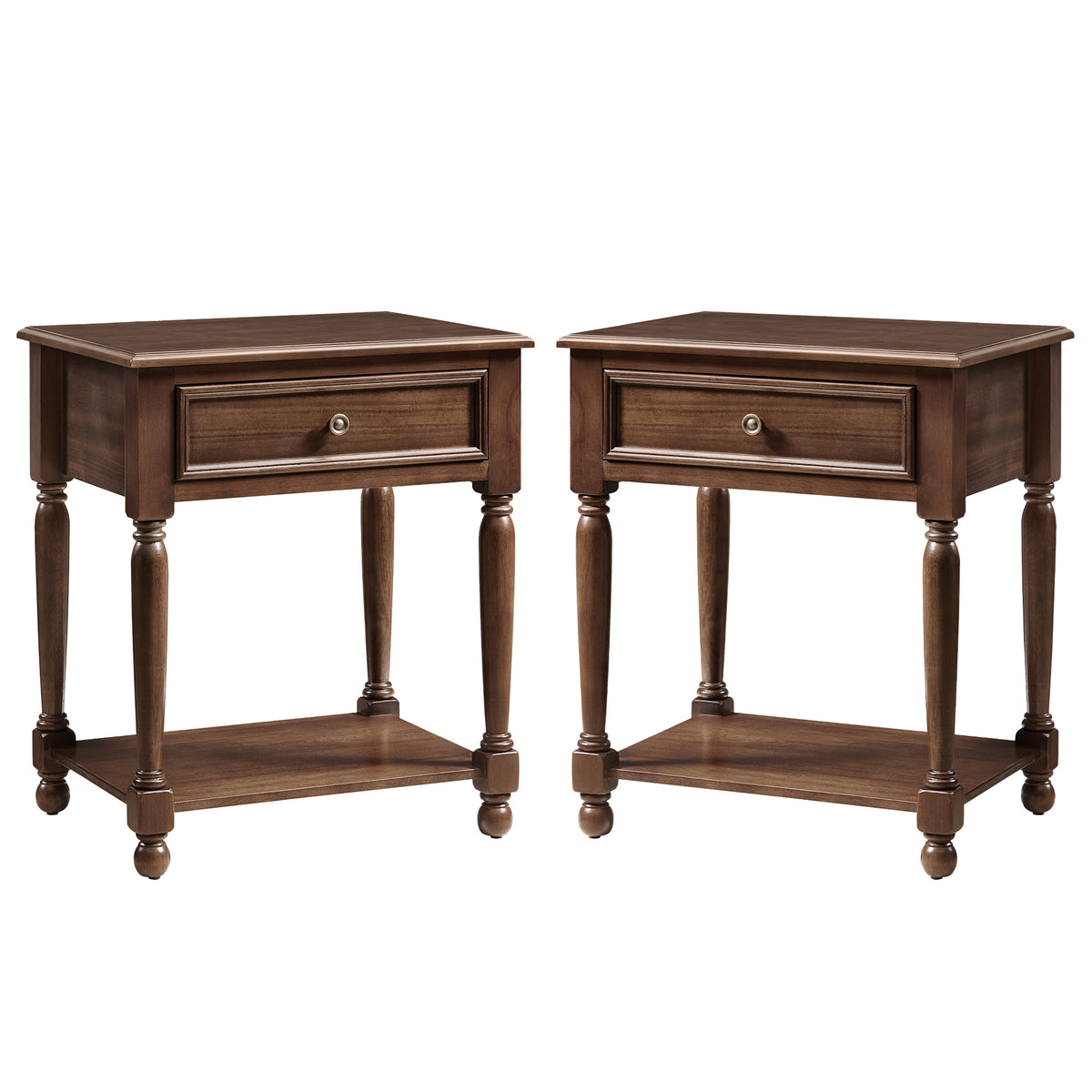 Ember Vintage Walnut Nightstand Set-Walnut