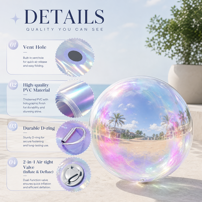 Vibe Reusable Inflatable Mirror Balls for Disco Parties & Events-4PCS-19.7"+31.5"+47.2"+59.1"-Iridescent