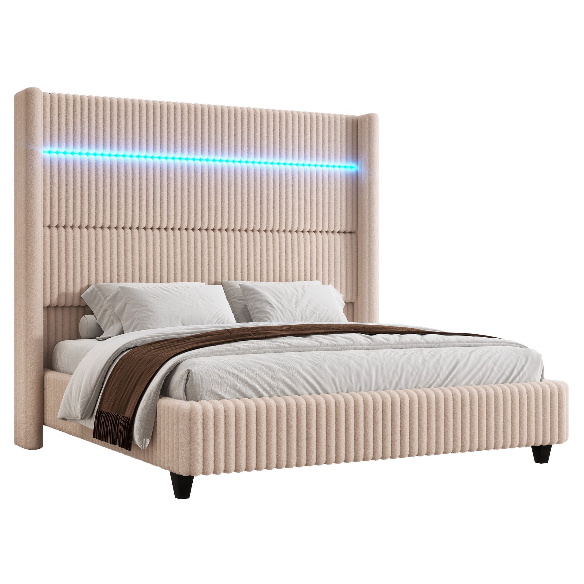 Warren Faux-Fur Bed Frame Amerlife 