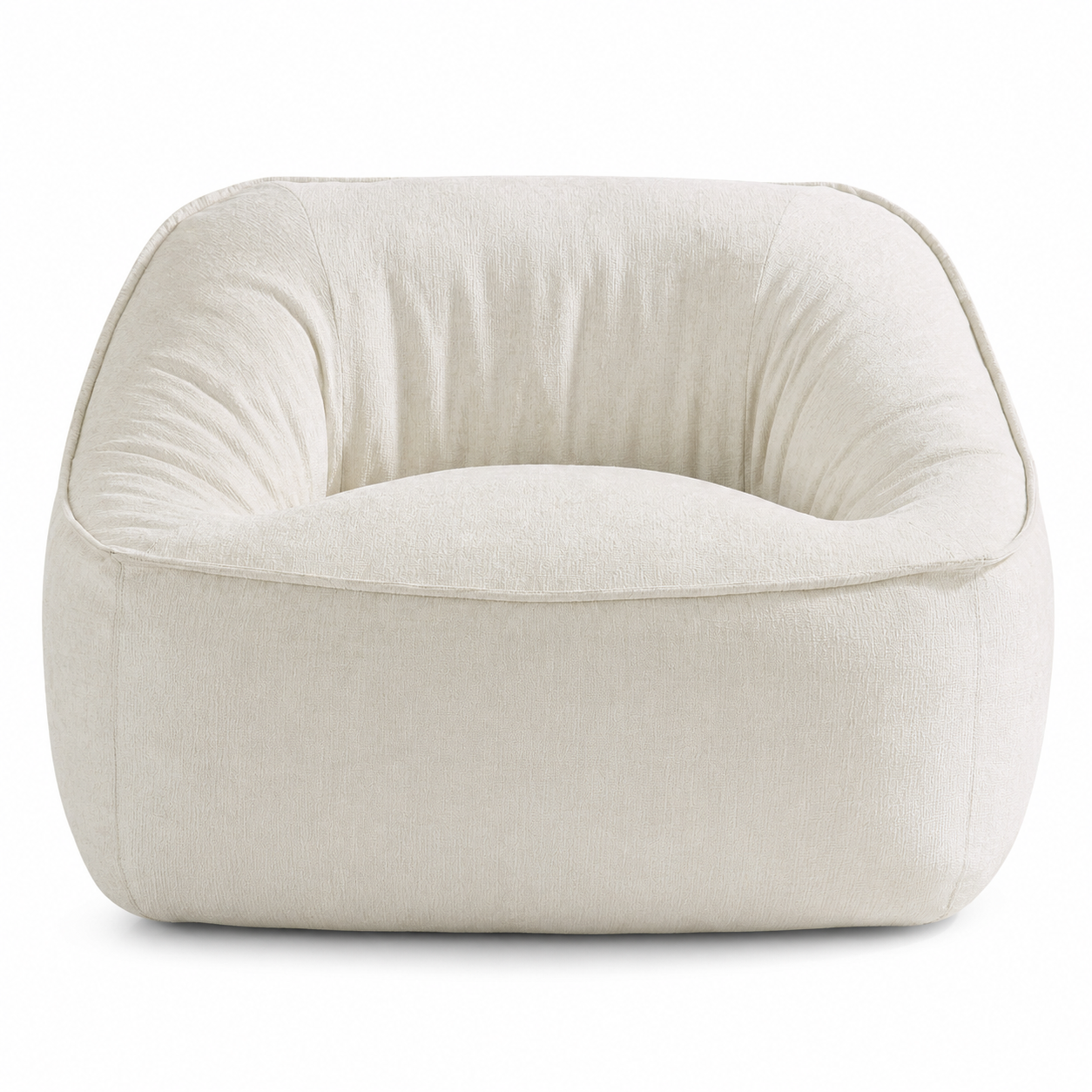 Amerlife Oversized Bean Bag Lounge Chair-Cream Chenille