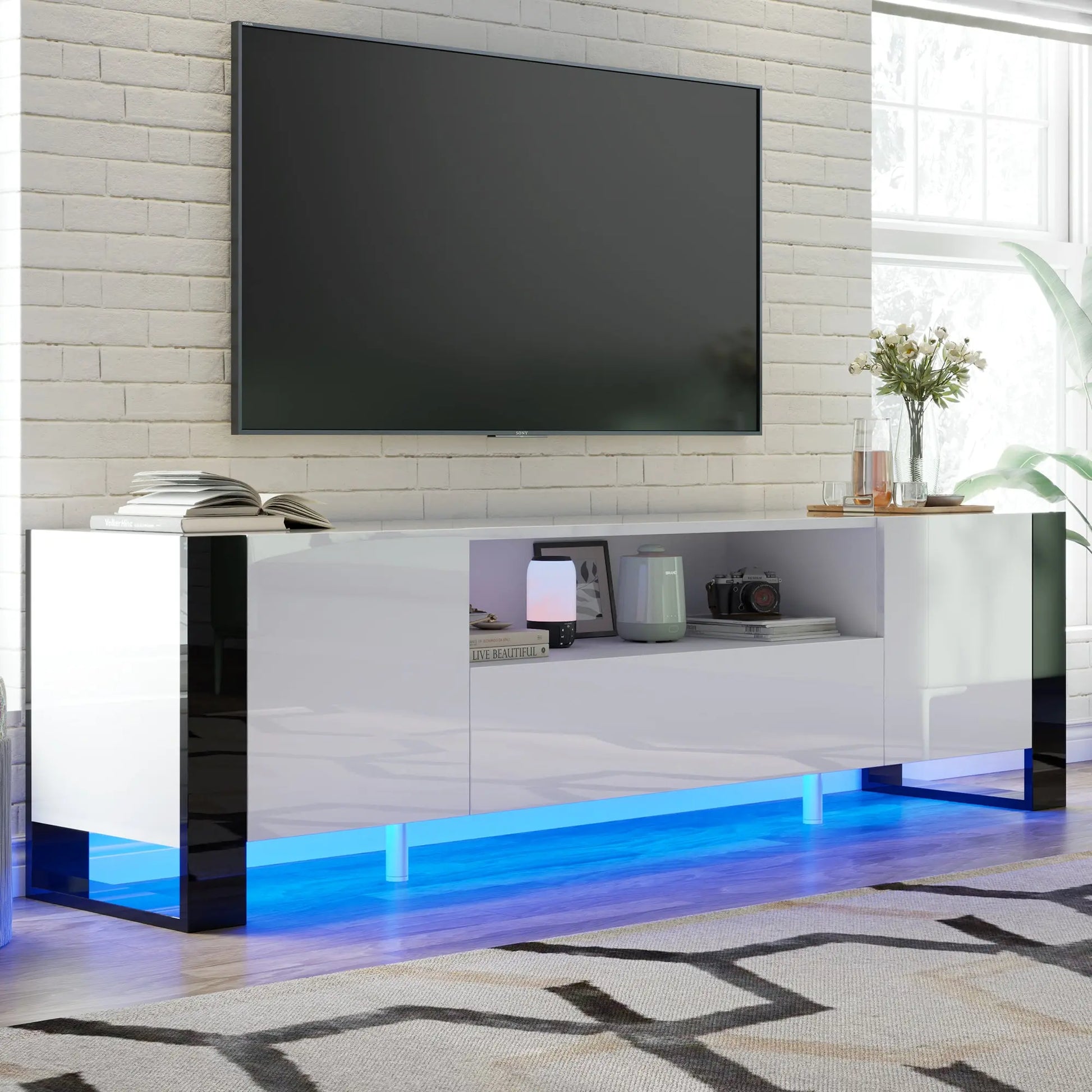 Annora LED TV Stand White