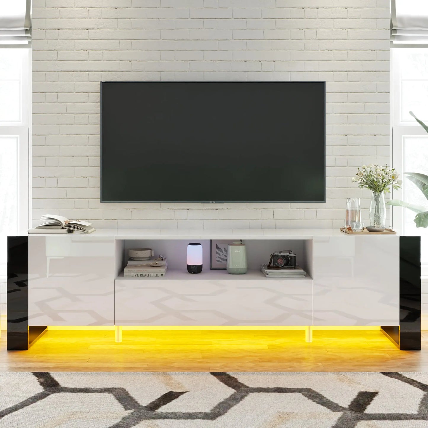 Annora LED TV Stand White