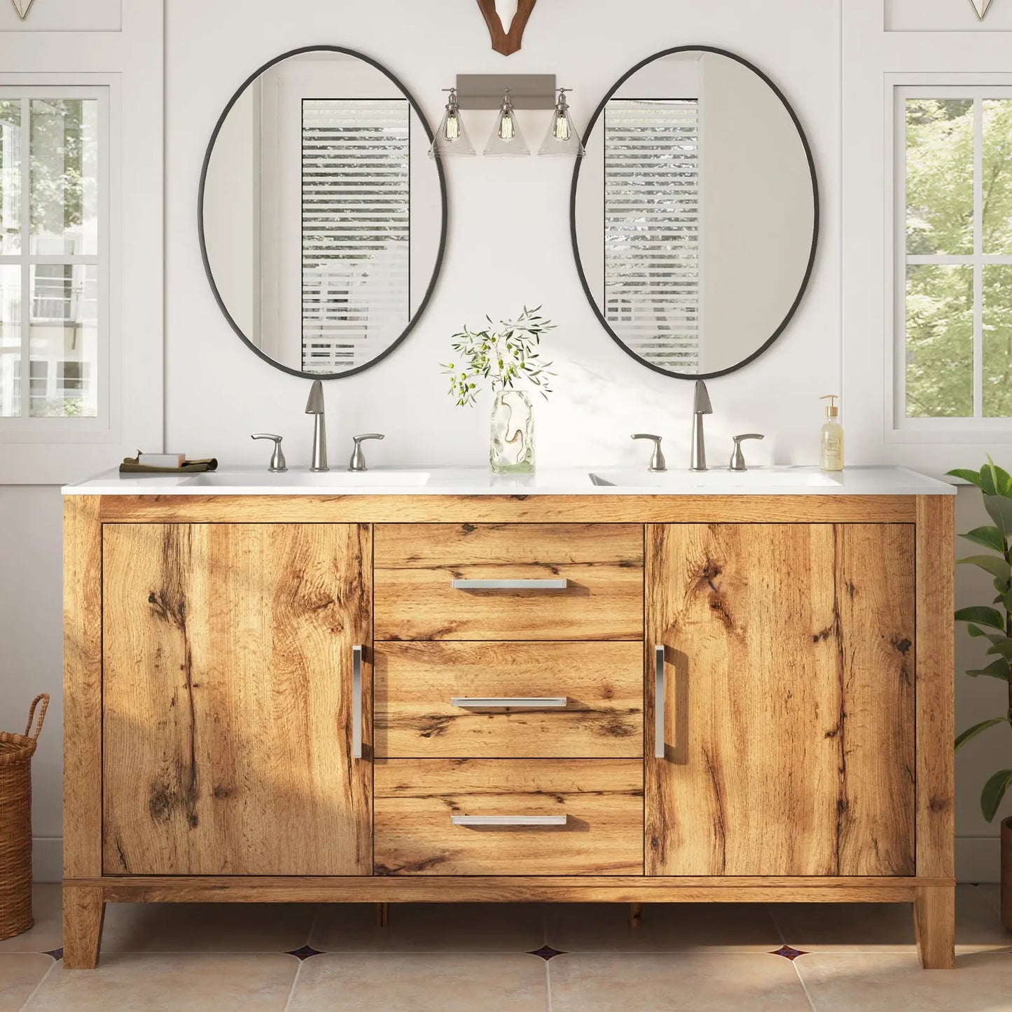 Arch 60" Bathroom Double Vanity - Amerlife