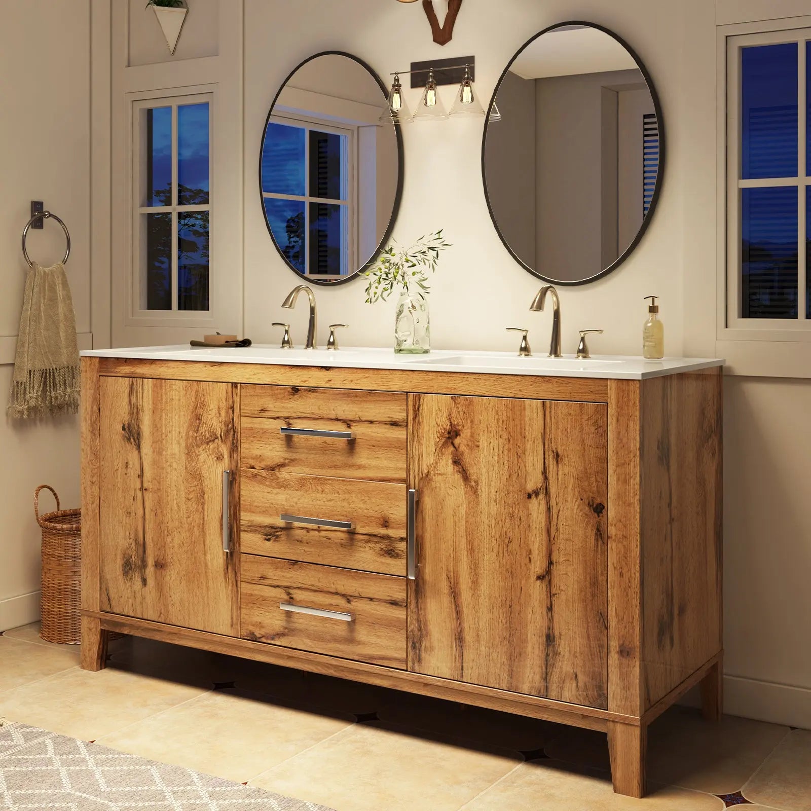 Arch 60" Bathroom Double Vanity - Amerlife