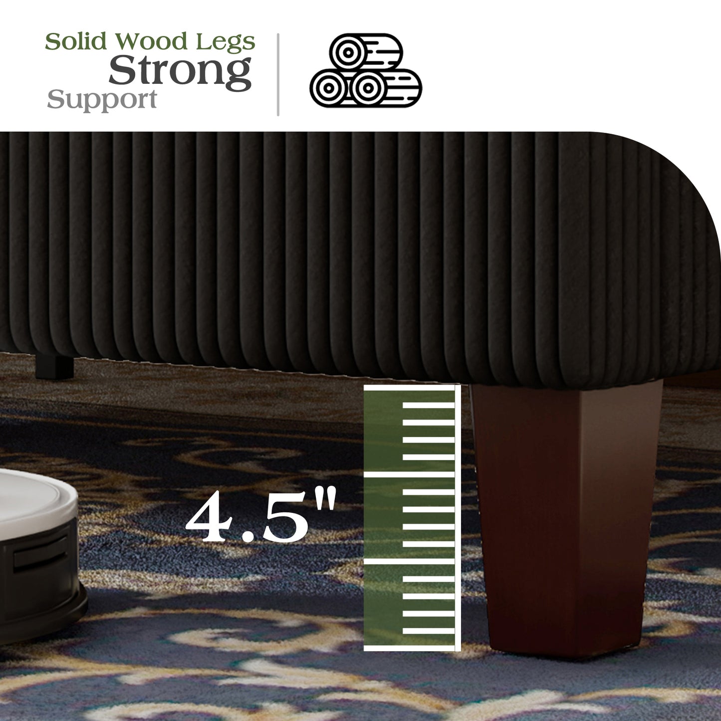 Rayes Corduroy Upholstered Platform Bed