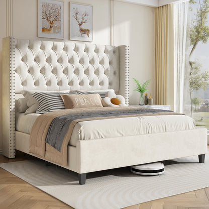 Fairfax Queen Bed Frame Amerlife-Cream