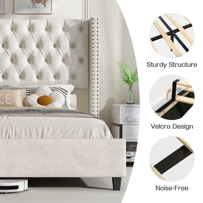 Fairfax Queen Bed Frame Amerlife-Cream