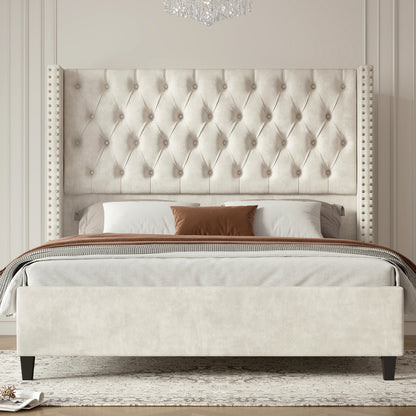 Fairfax Queen Bed Frame Amerlife-Cream