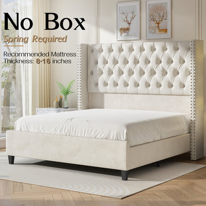 Fairfax Queen Bed Frame Amerlife-Cream