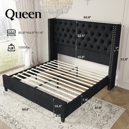 Fairfax Queen Bed Frame Amerlife-Black
