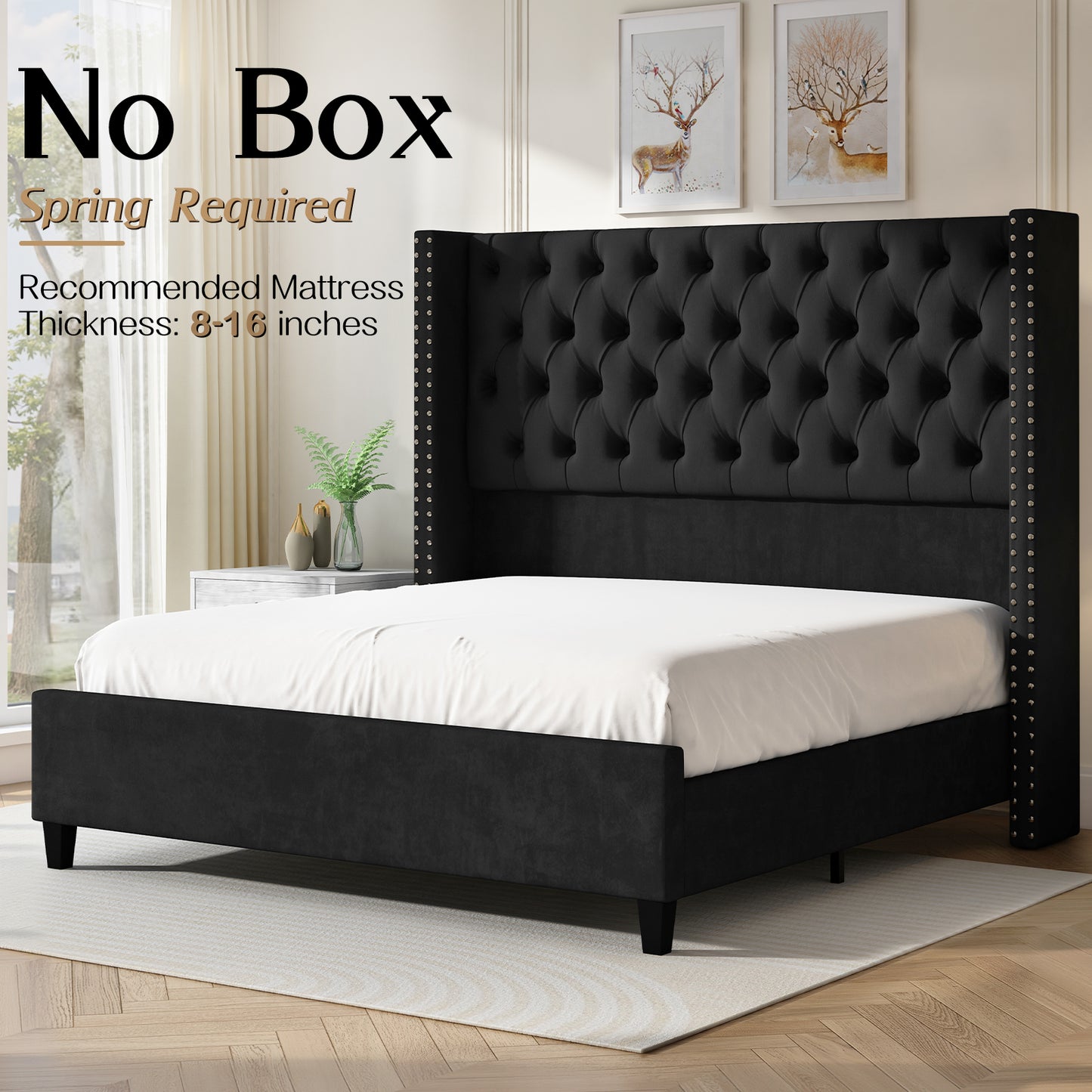 Fairfax Queen Bed Frame Amerlife-Black