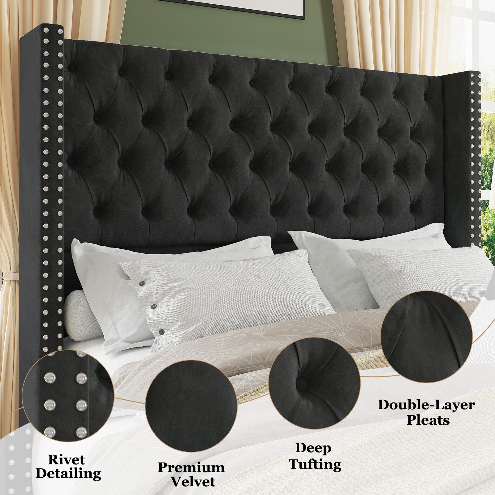 Fairfax Queen Bed Frame Amerlife-Black