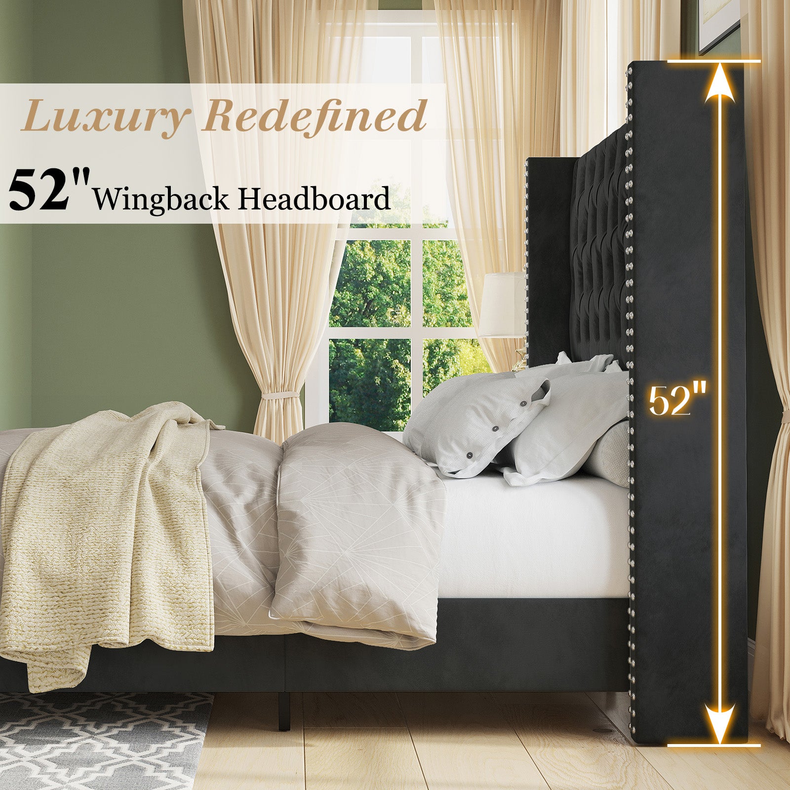 Fairfax Queen Bed Frame Amerlife-Black