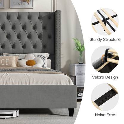 Fairfax Queen Bed Frame Amerlife-Light Grey