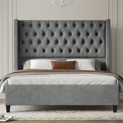 Fairfax Queen Bed Frame Amerlife-Light Grey