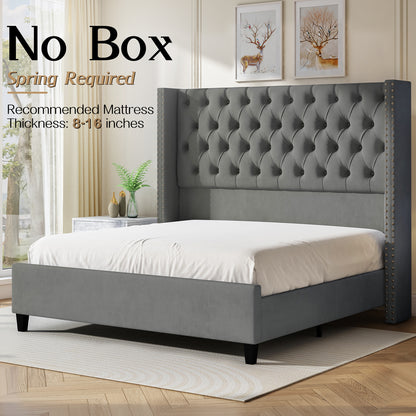 Fairfax Queen Bed Frame Amerlife-Light Grey