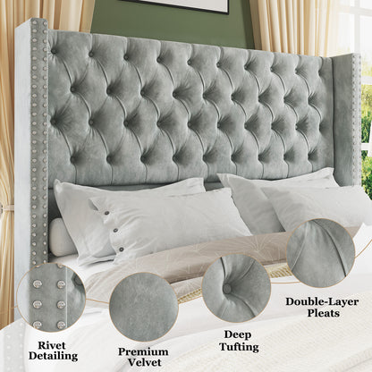 Fairfax Queen Bed Frame Amerlife-Light Grey