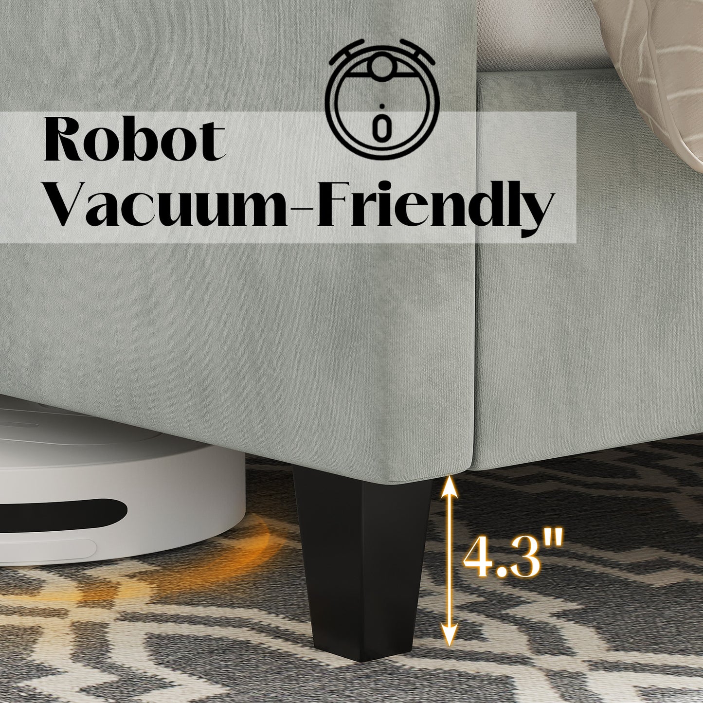 Fairfax Queen Bed Frame Amerlife-Light Grey