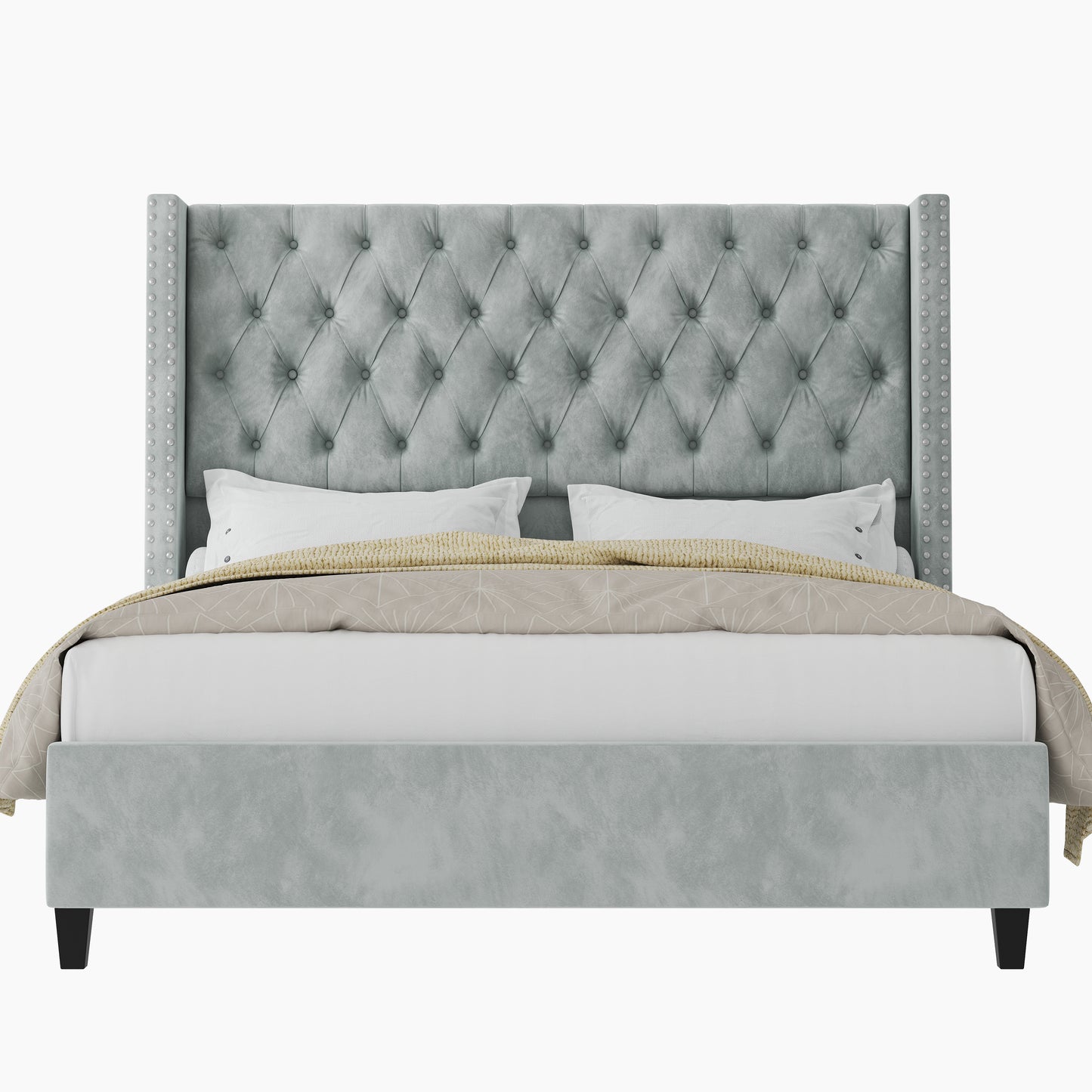 Fairfax Queen Bed Frame Amerlife-Light Grey