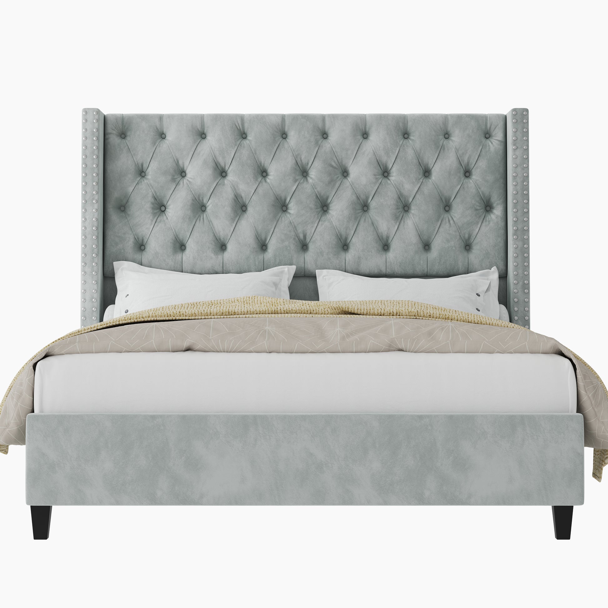 Fairfax Queen Bed Frame Amerlife-Light Grey