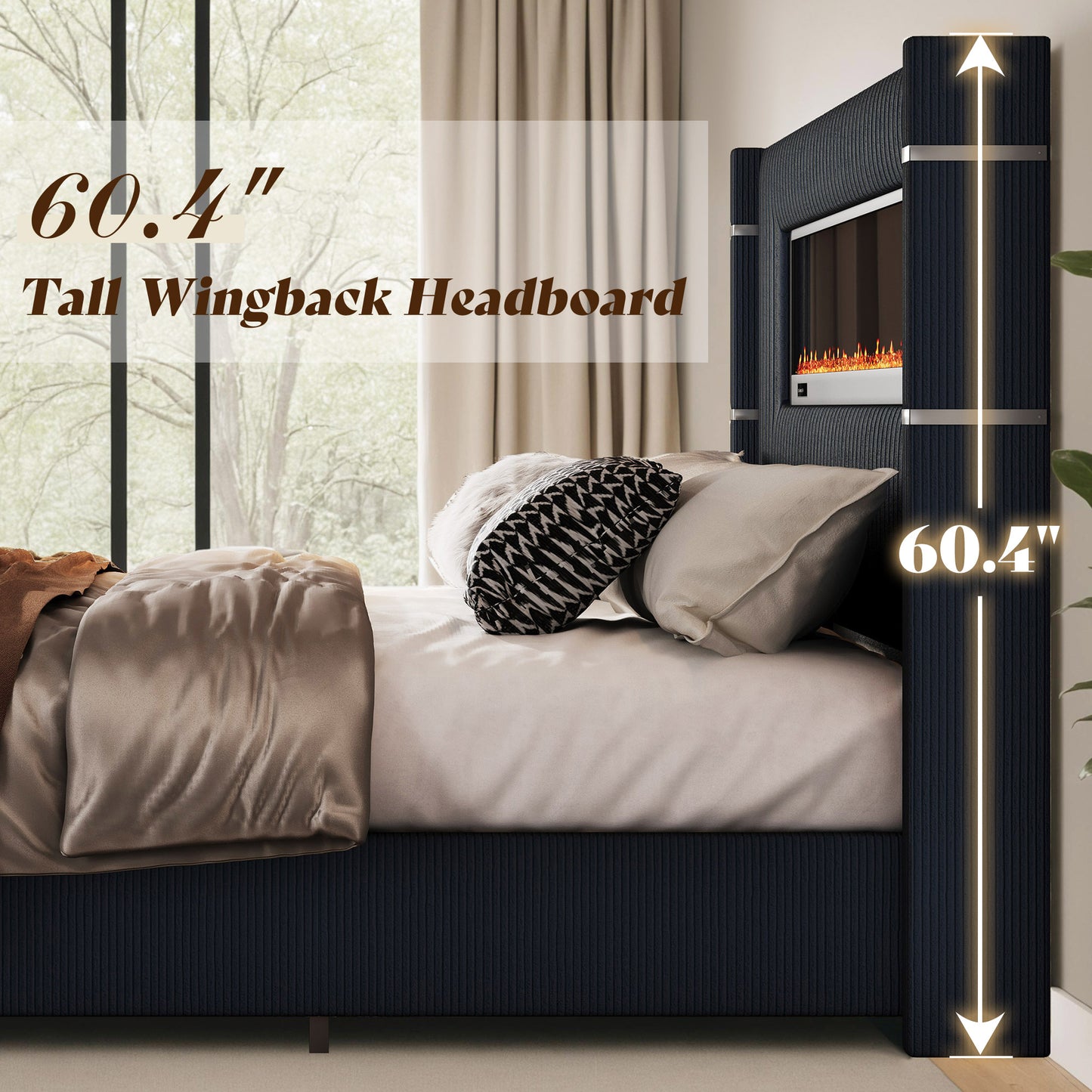 Chambers Bed Frame with Fireplace Amerlife-CH