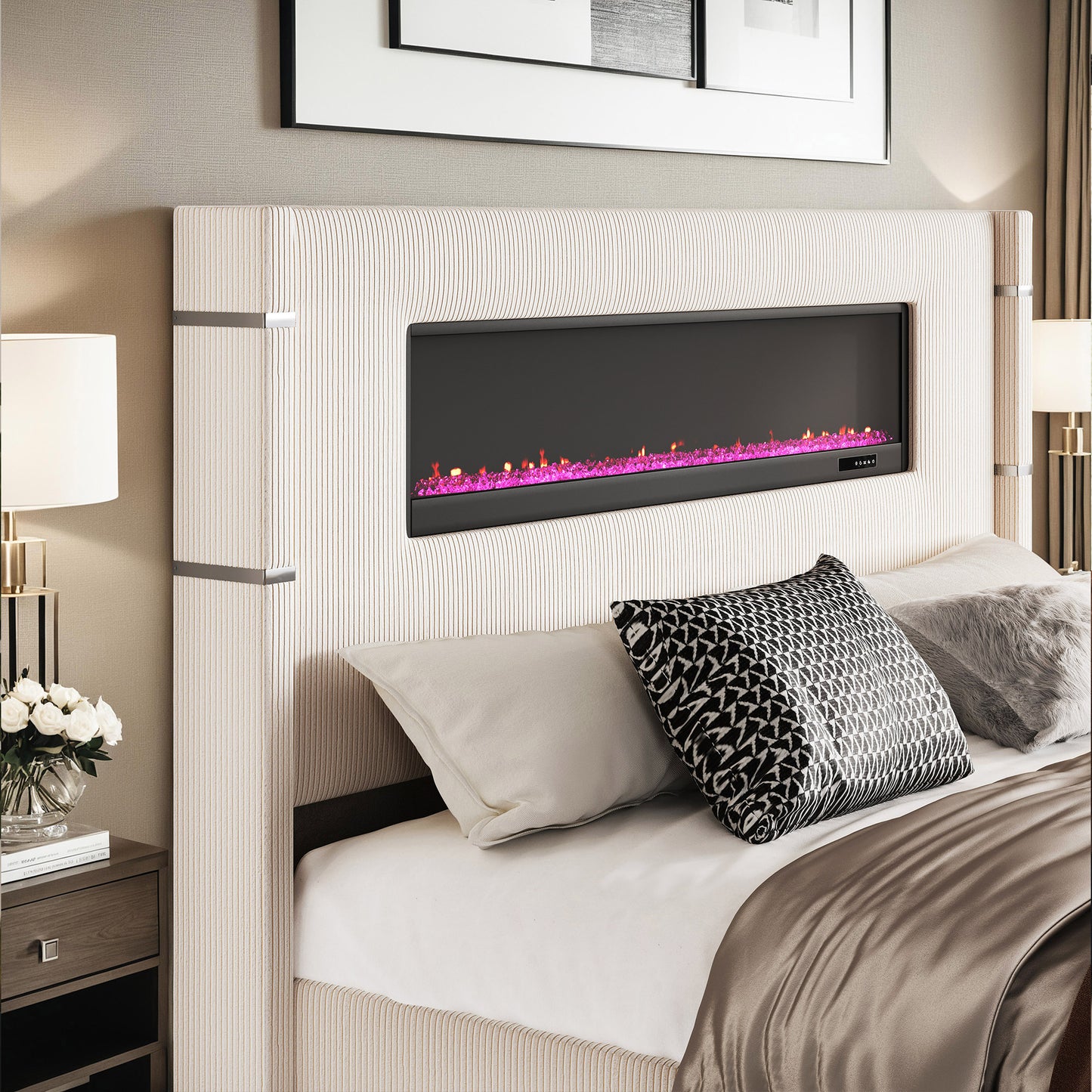 Chambers Bed Frame with Fireplace Amerlife-CM