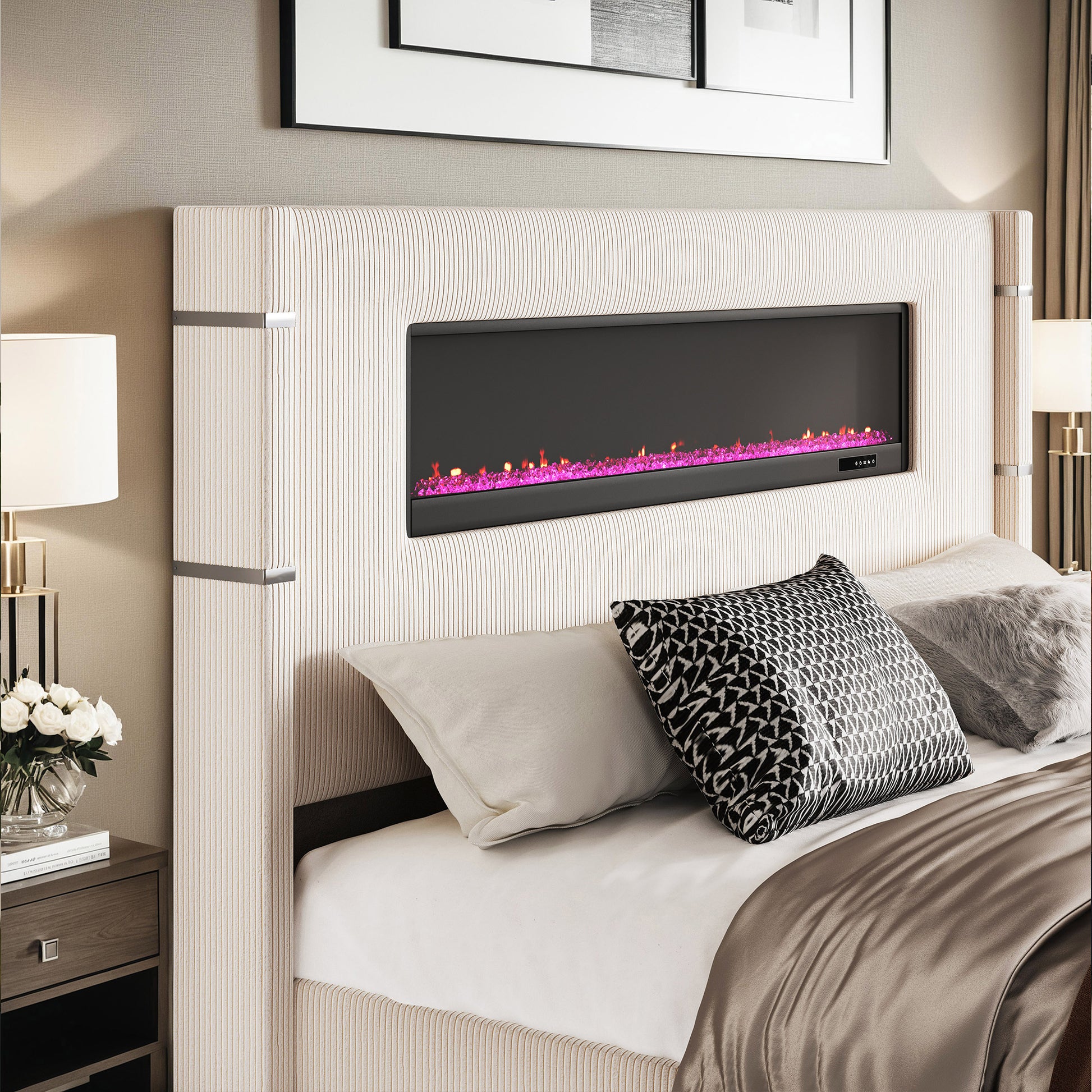 Chambers Bed Frame with Fireplace Amerlife-CM